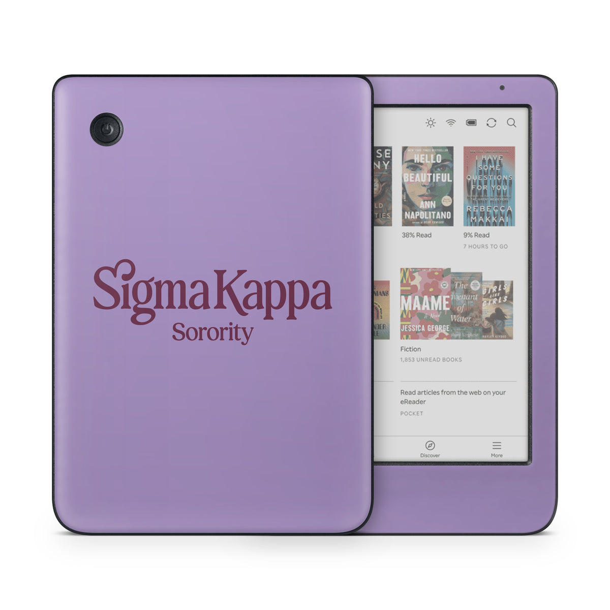 Sigma Kappa Sorority Logo Mary Maroon on Legacy Lavender - Kobo Clara Colour Skin