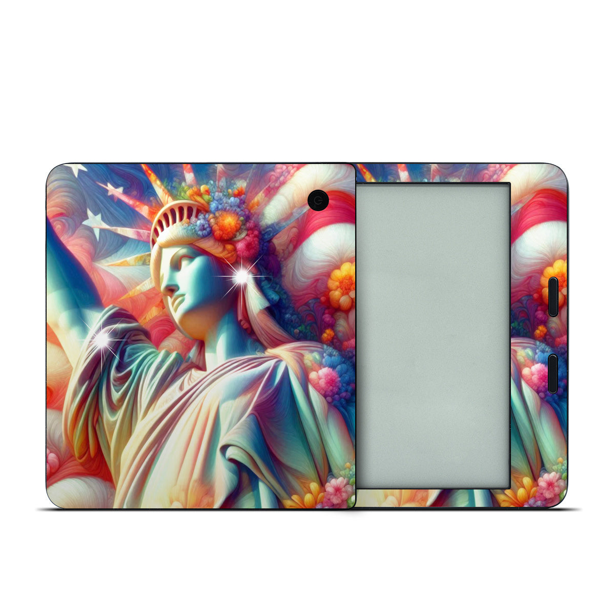 Lady Liberty and Flowers - Kobo Libra 2 Skin