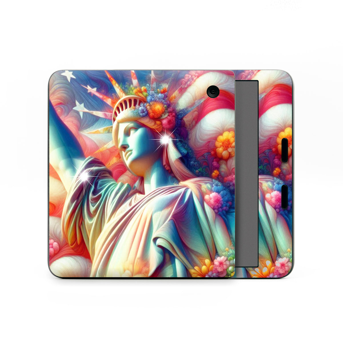 Lady Liberty and Flowers - Kobo Libra Colour Skin