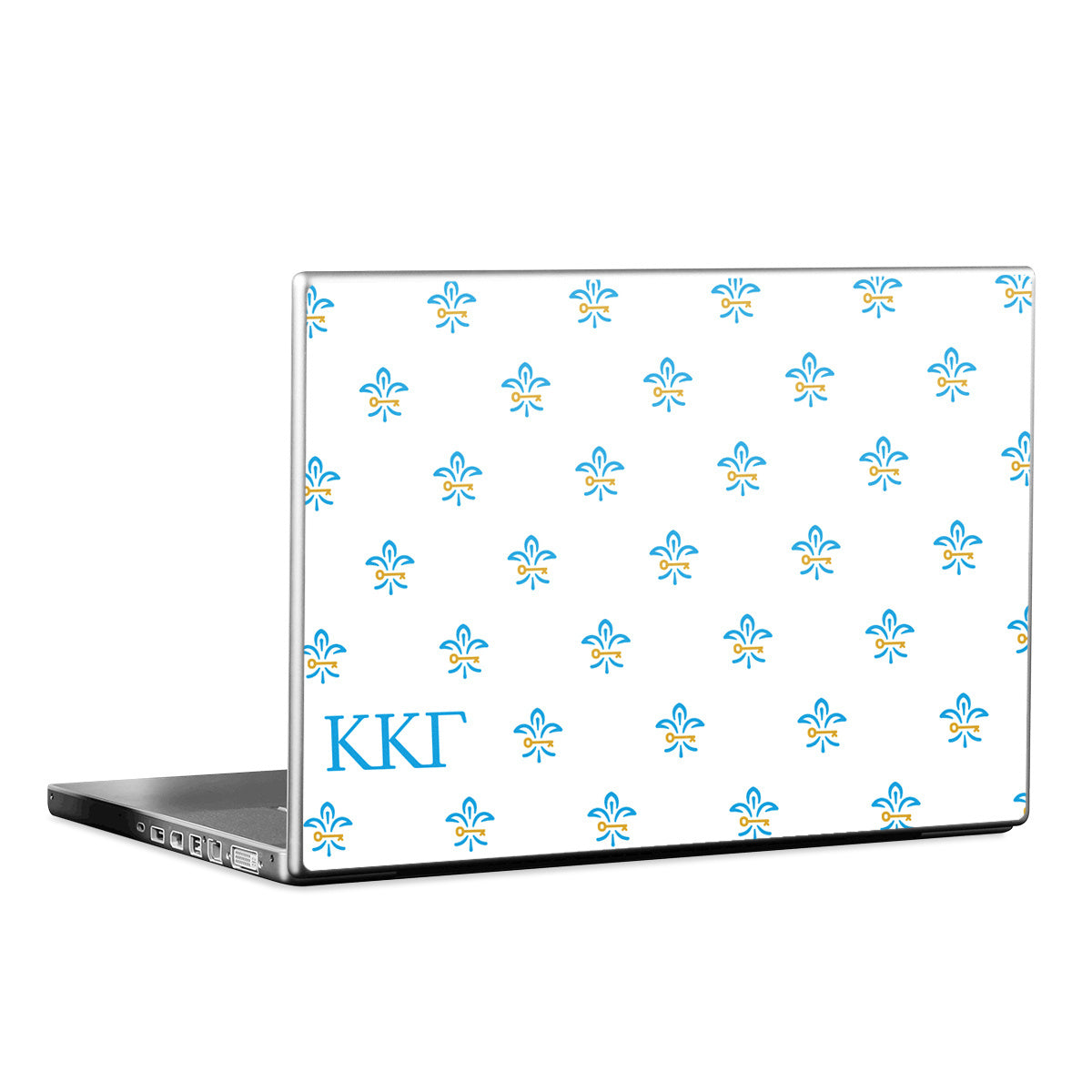 Kappa Kappa Gamma Fleur De Key Pattern White - Laptop Lid Skin