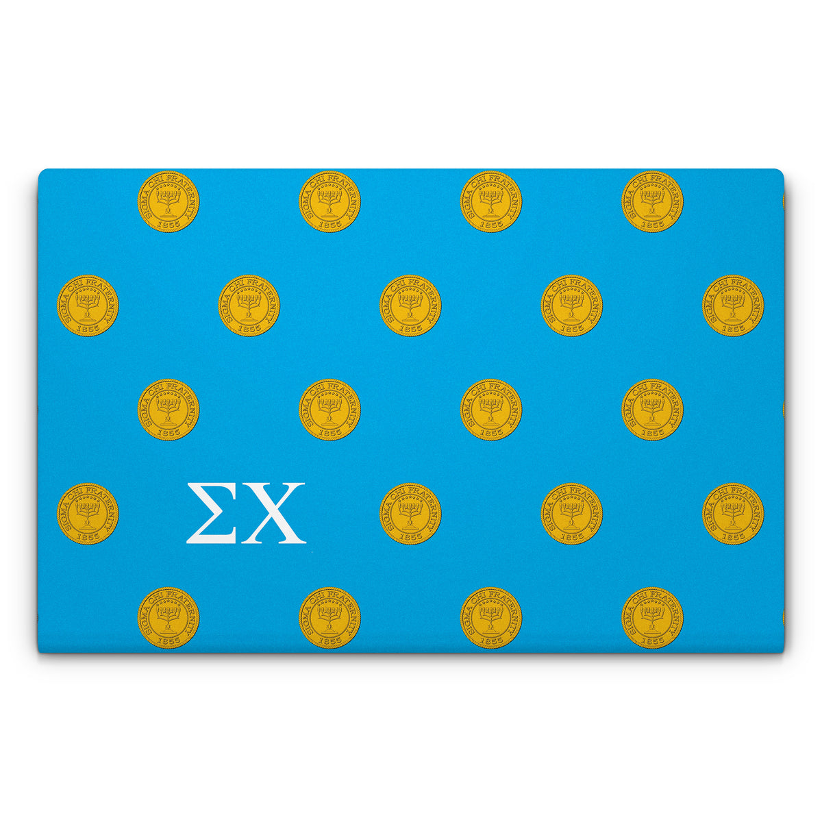 Sigma Chi Seal Pattern with Letters Blue - Laptop Lid Skin
