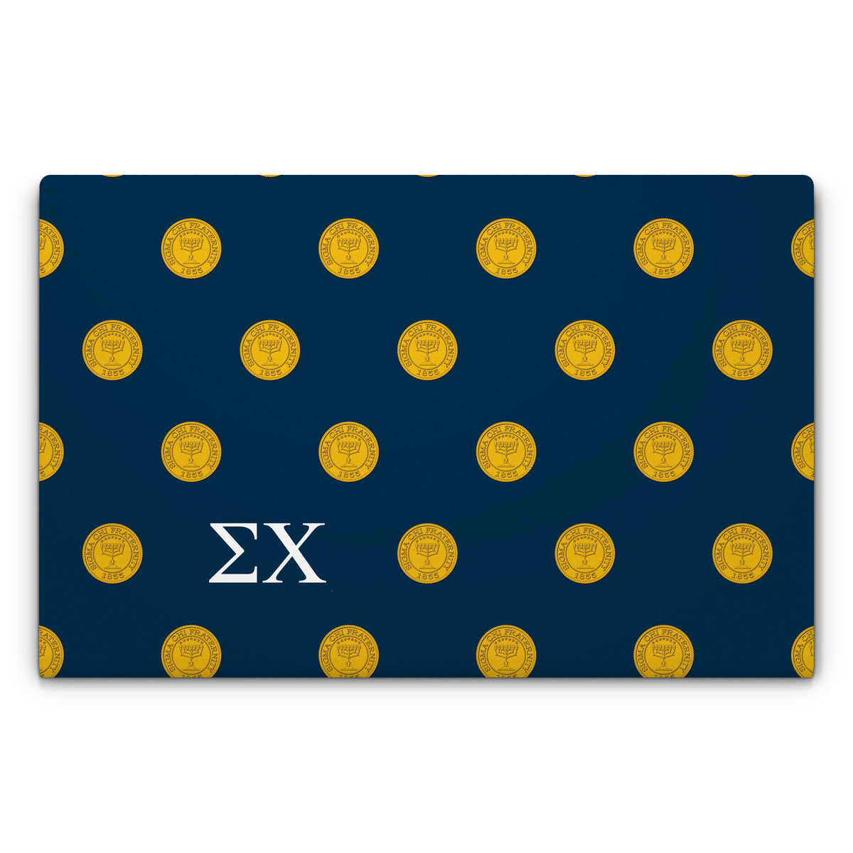Sigma Chi Seal Pattern with Letters Navy - Laptop Lid Skin