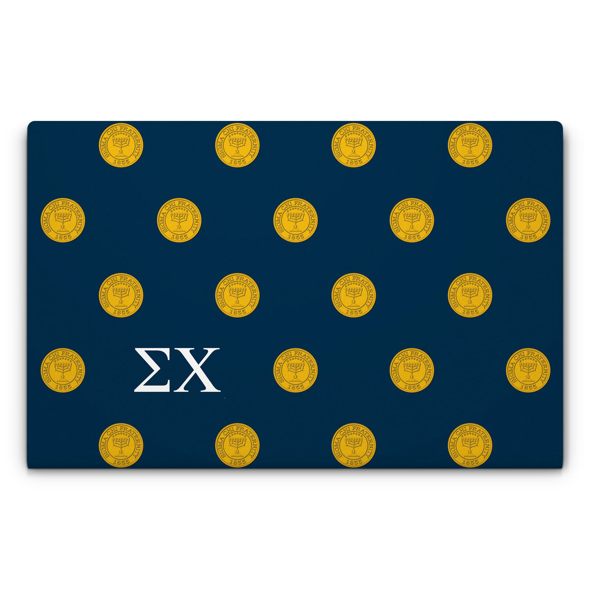 Sigma Chi Seal Pattern with Letters Navy - Laptop Lid Skin