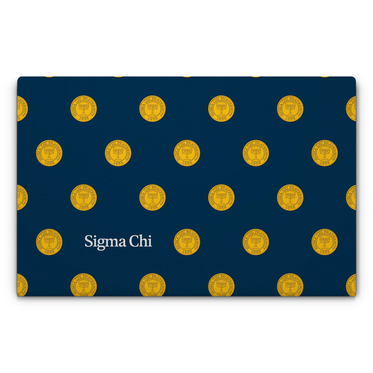 Sigma Chi Seal Pattern with Wordmark Navy - Laptop Lid Skin
