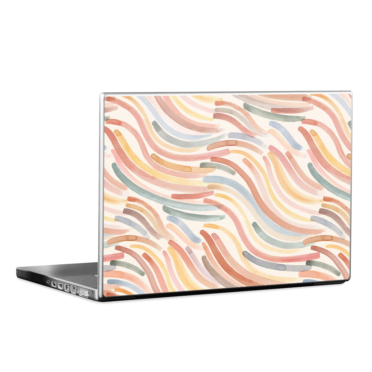 Terracotta Brushstroke Waves - Laptop Lid Skin