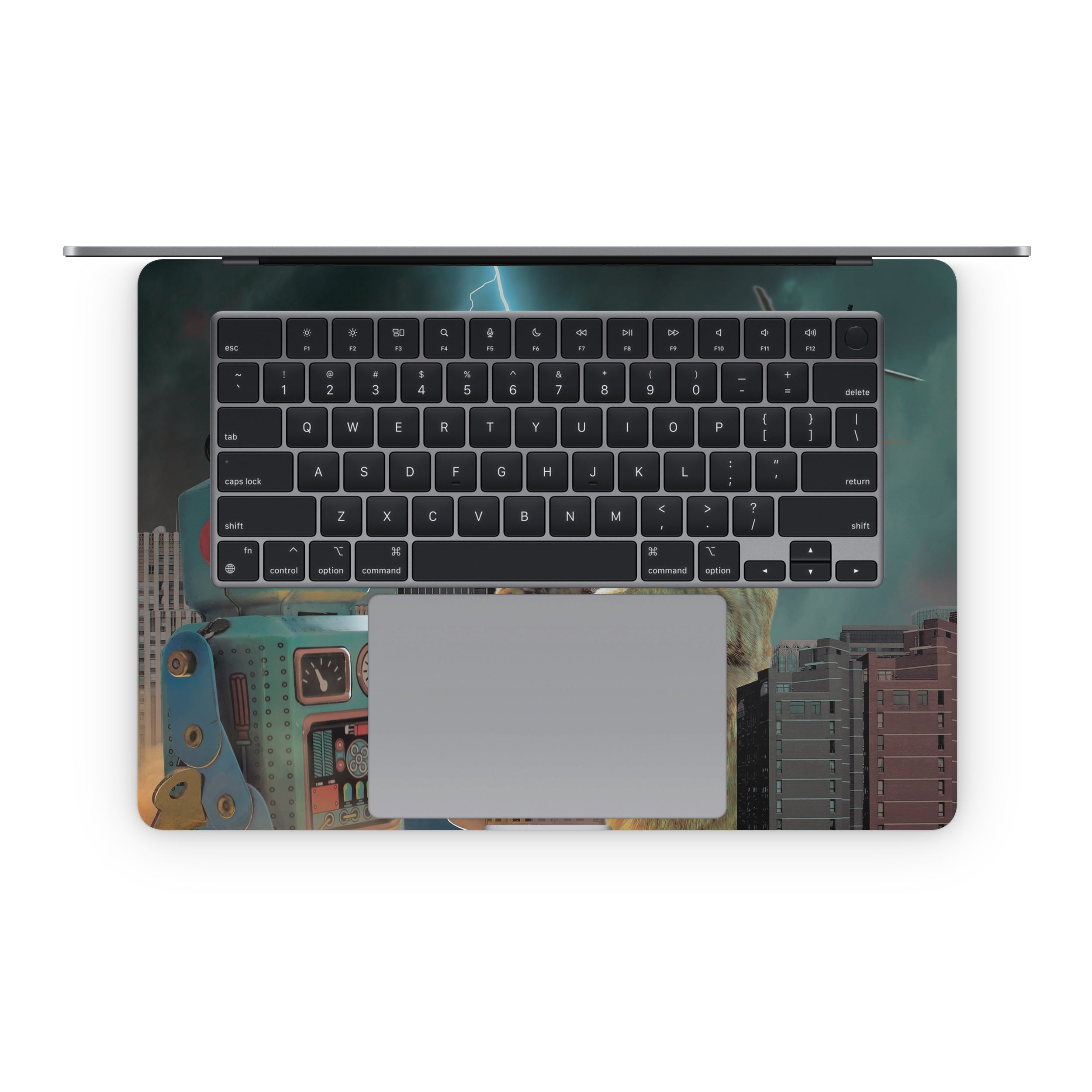 Catzilla Vs Robot - Apple MacBook Skin