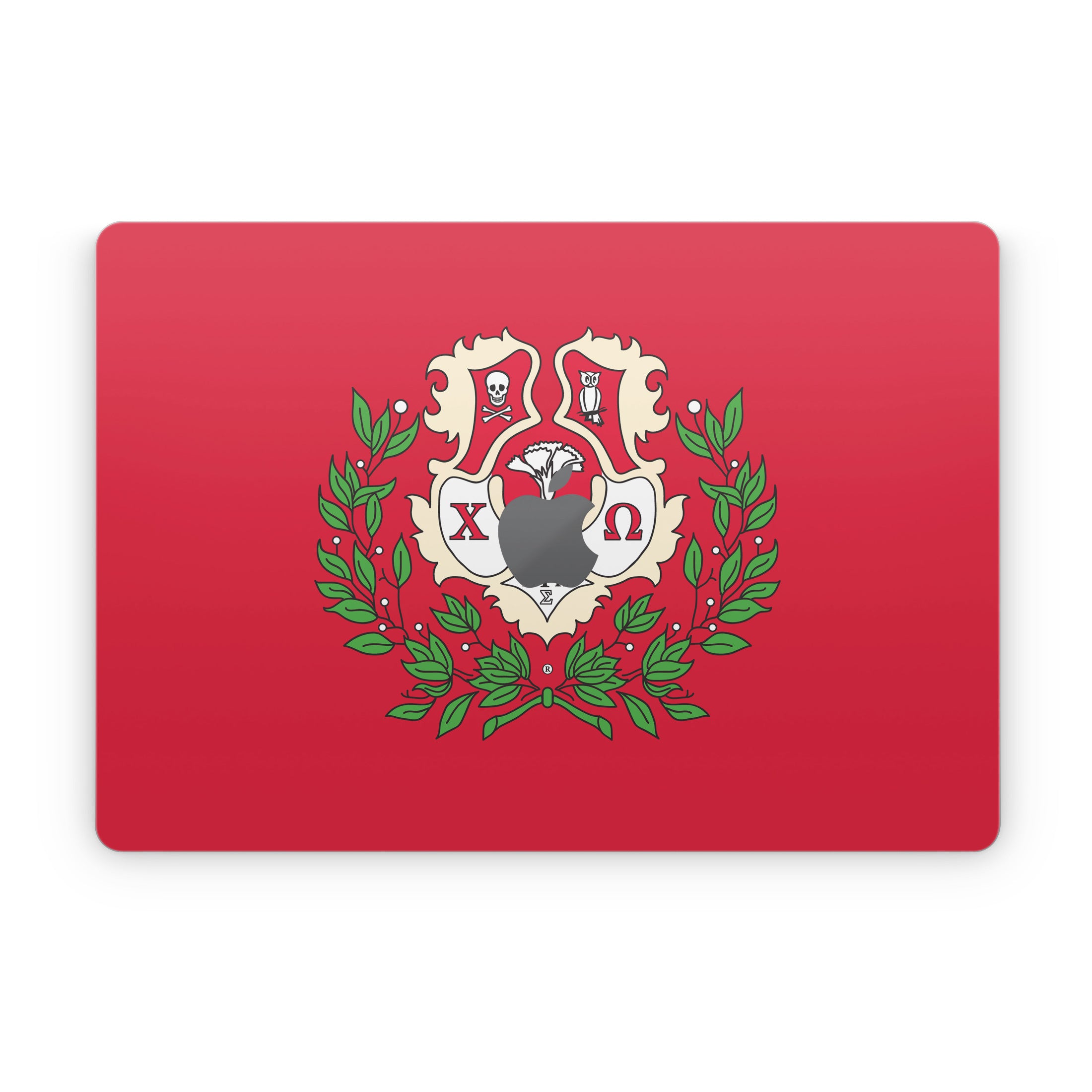 Chi Omega Crest Cardinal - Apple MacBook Skin