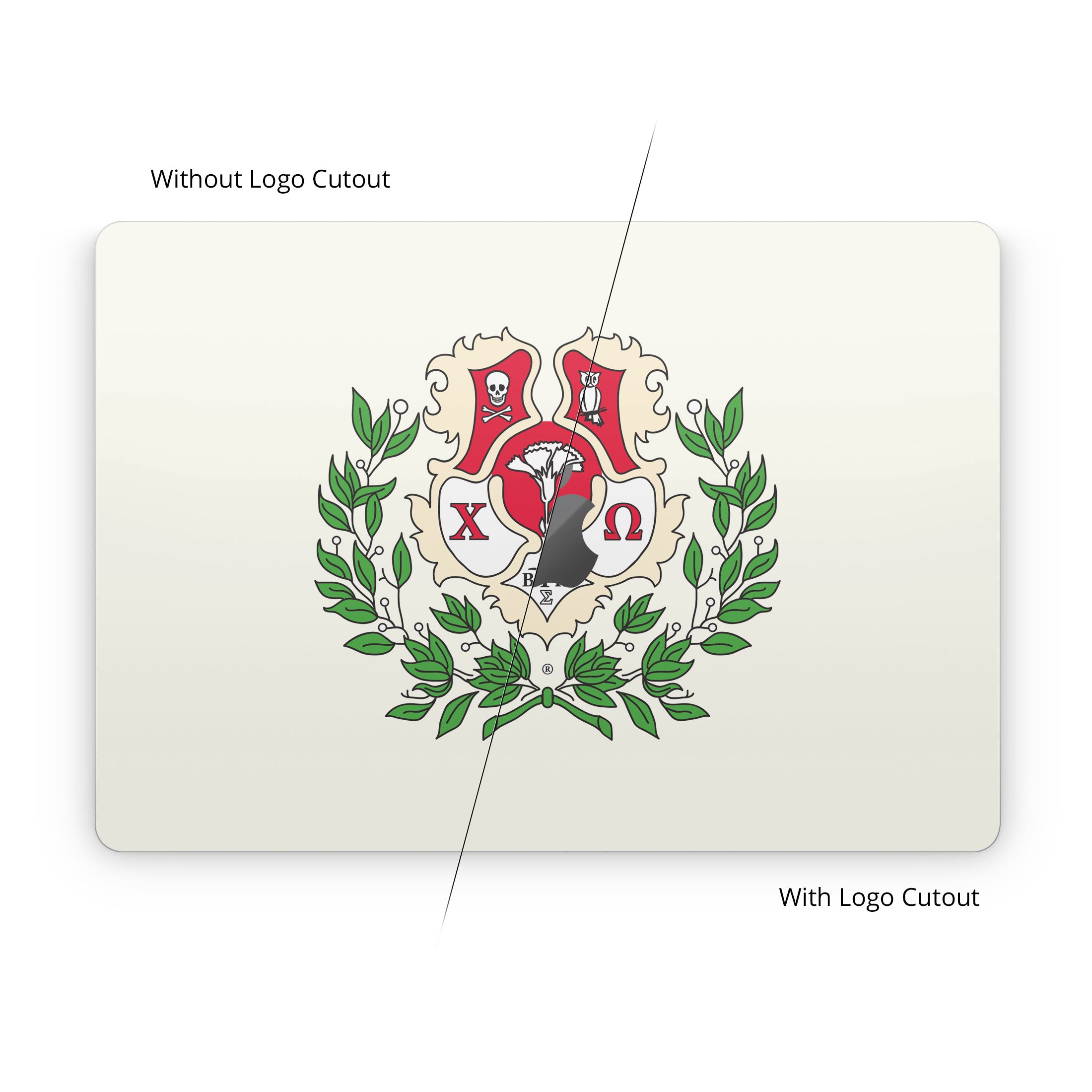 Chi Omega Crest Cream - Apple MacBook Skin