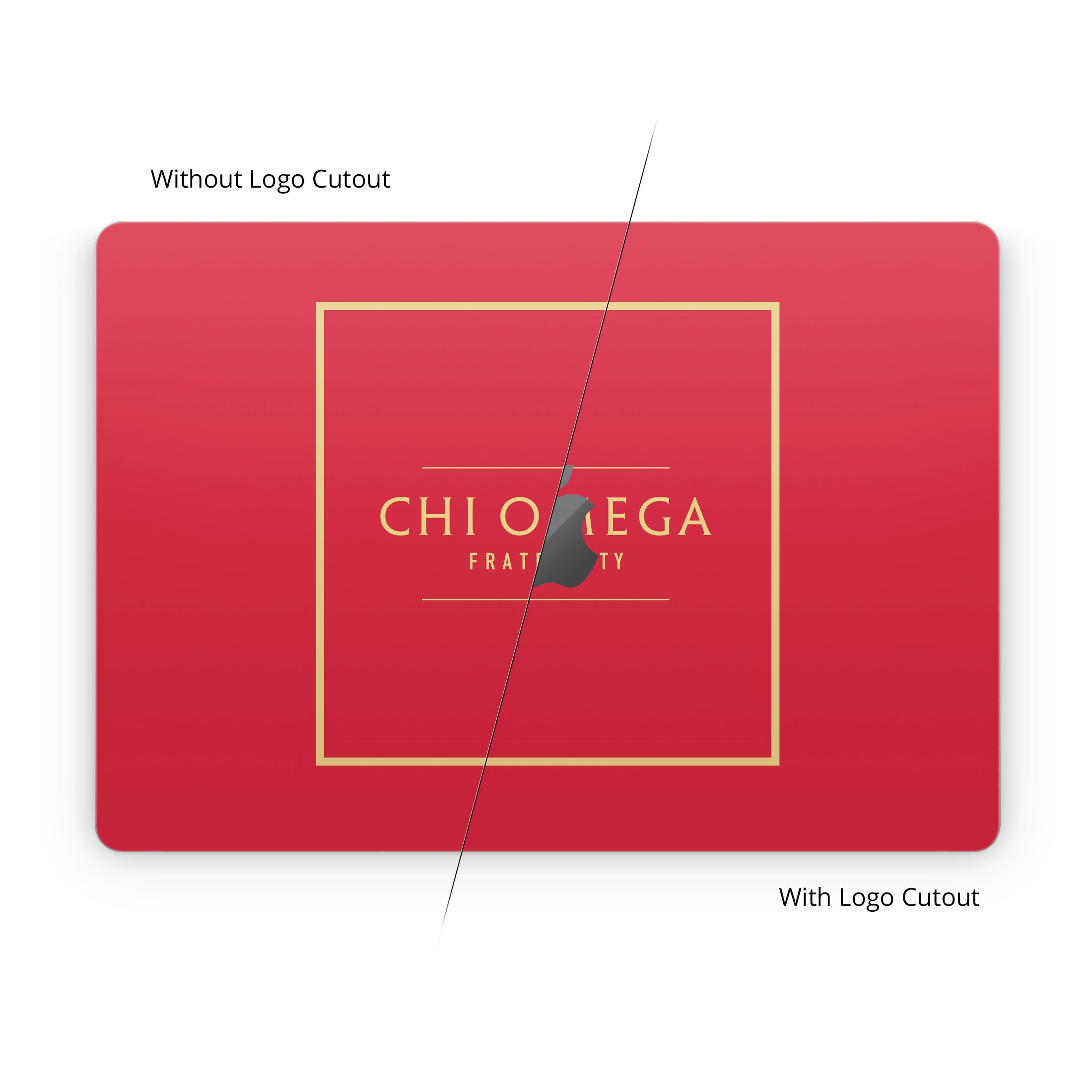 Chi Omega Fraternity Cardinal with Border - Apple MacBook Skin