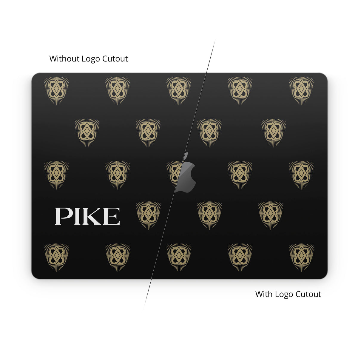 Pi Kappa Alpha PIKE Shield Pattern Black - Apple MacBook Skin
