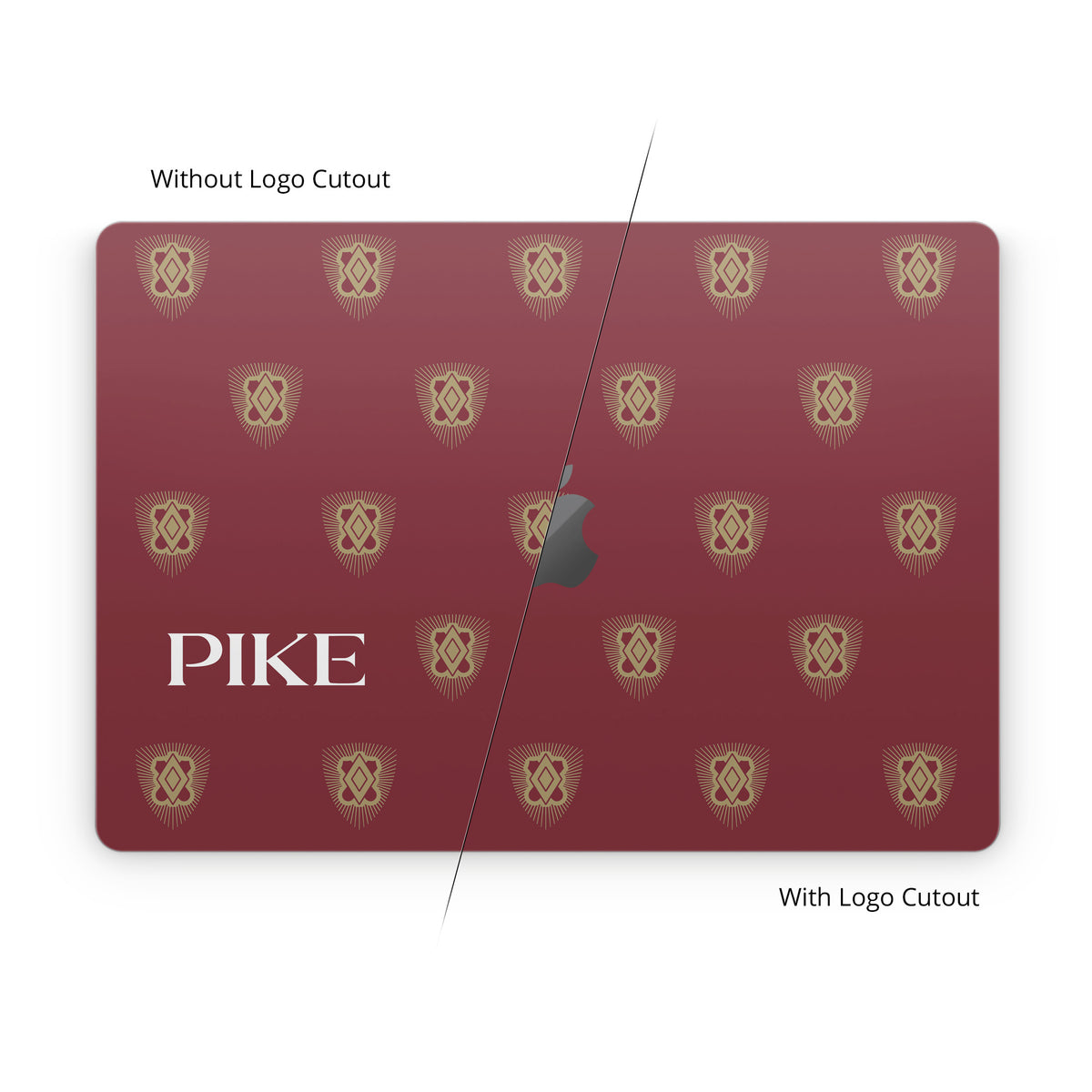 Pi Kappa Alpha PIKE Shield Pattern Garnet - Apple MacBook Skin