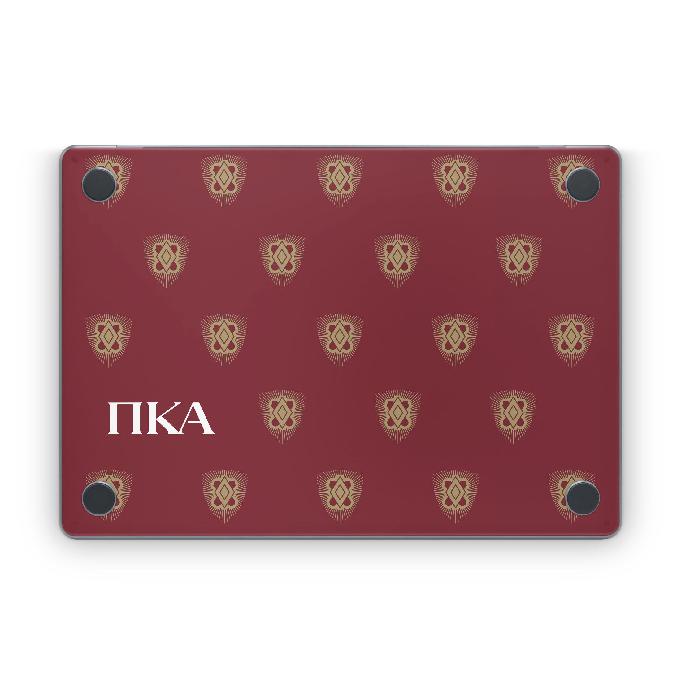 Pi Kappa Alpha Letters Shield Pattern Garnet - Apple MacBook Skin