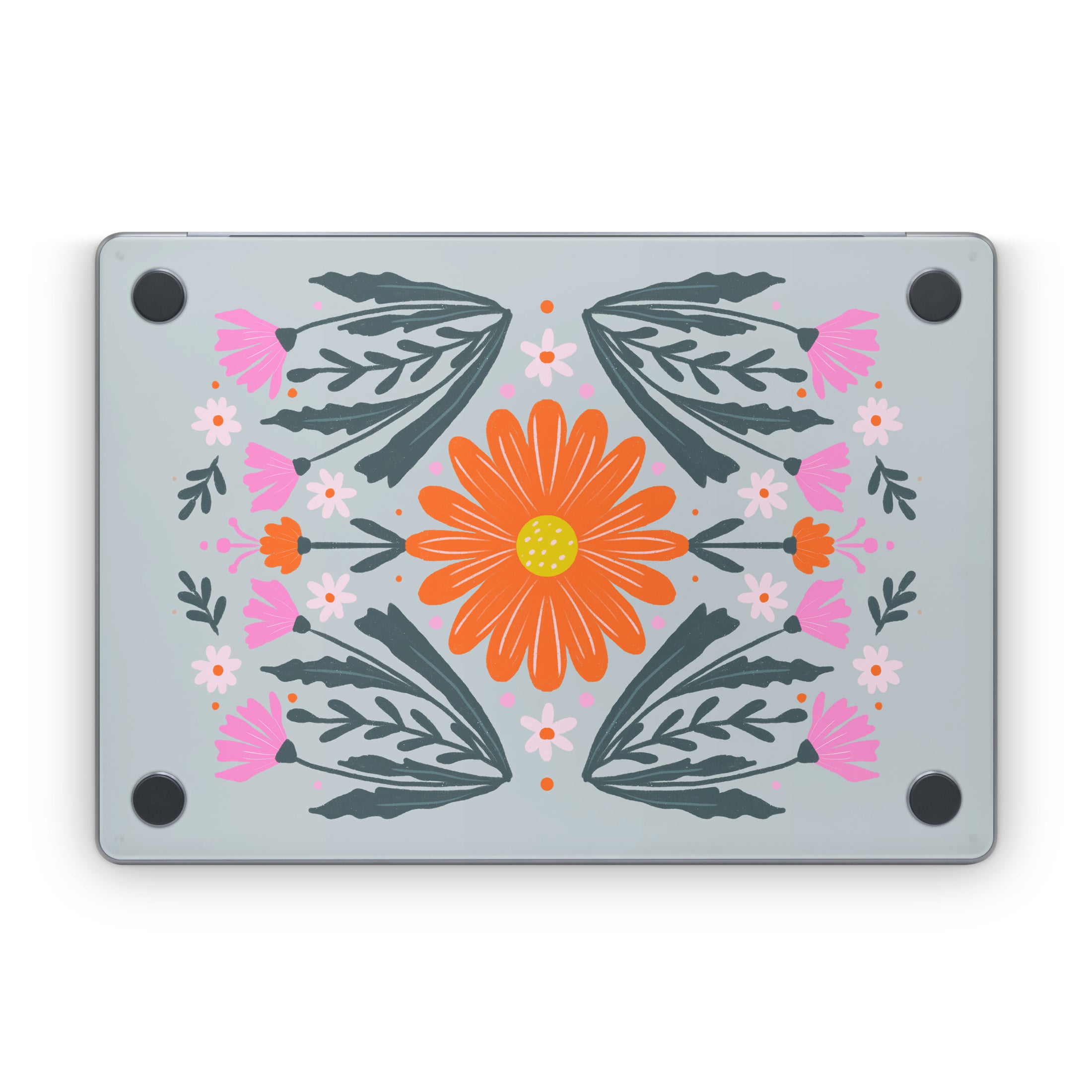 Pink and Orange Flowers - Apple MacBook Skin