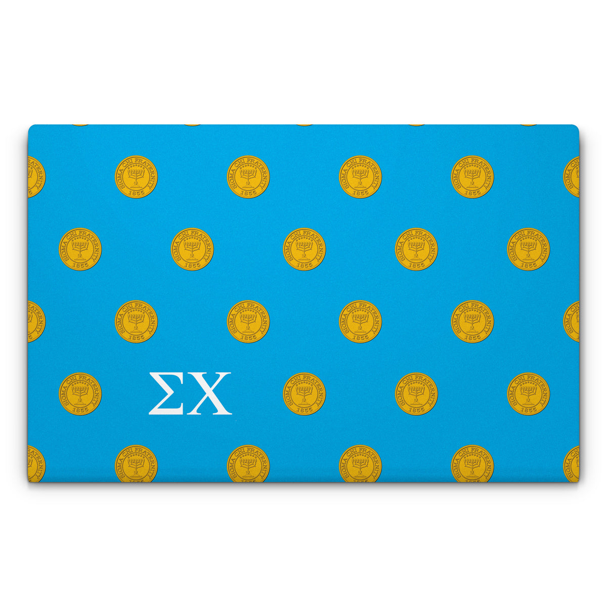 Sigma Chi Seal Pattern with Letters Blue - Apple MacBook Skin