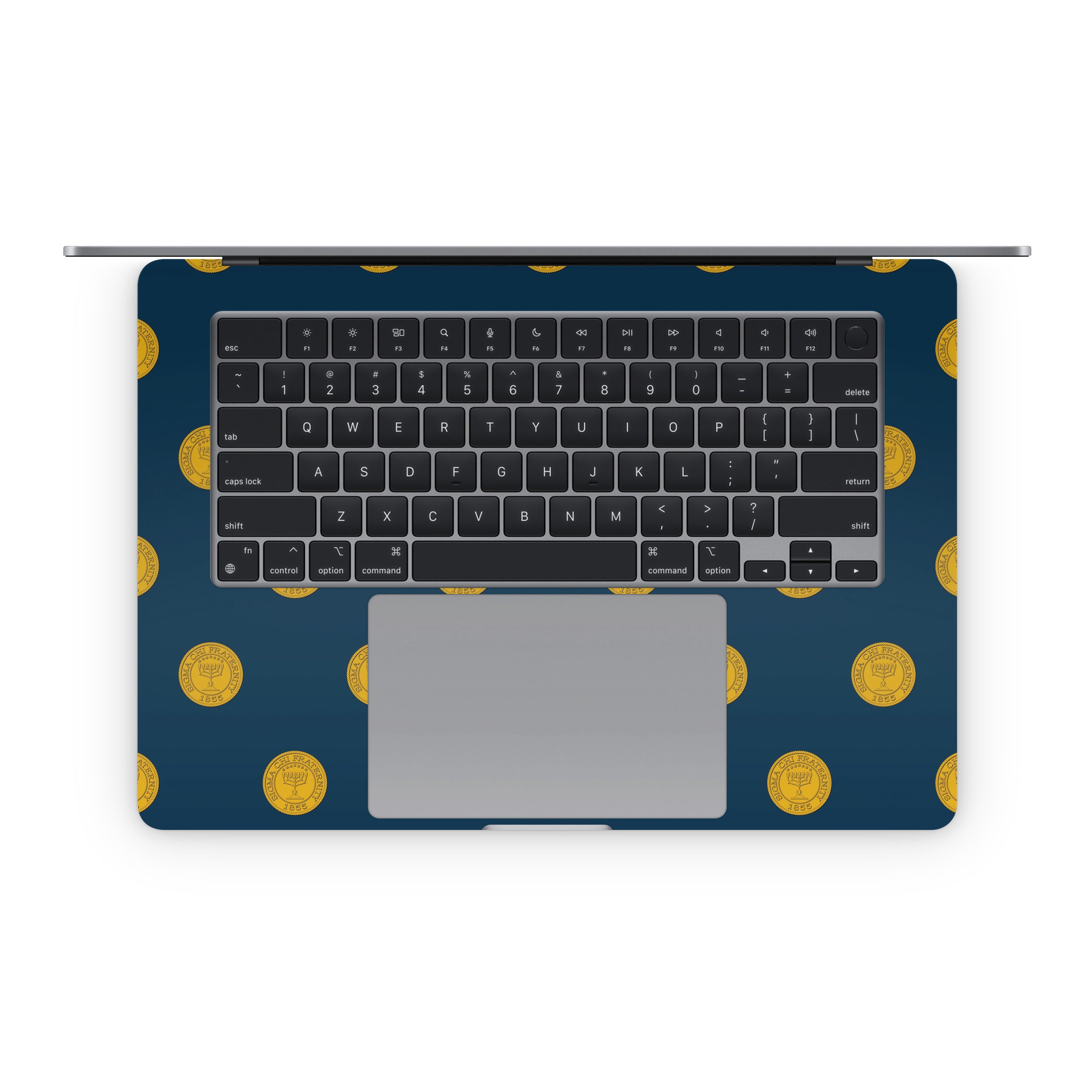 Sigma Chi Seal Pattern with Letters Navy - Apple MacBook Skin