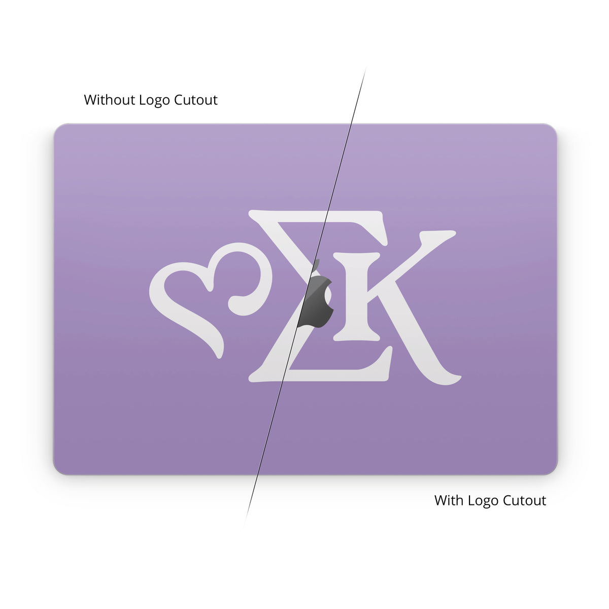 Sigma Kappa Greek Letters Dove Love on Legacy Lavender - Apple MacBook Skin