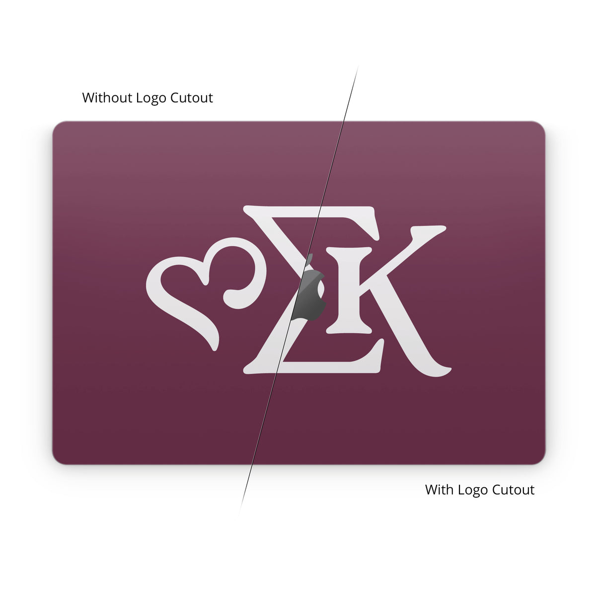 Sigma Kappa Greek Letters Dove Love on Mary Maroon - Apple MacBook Skin