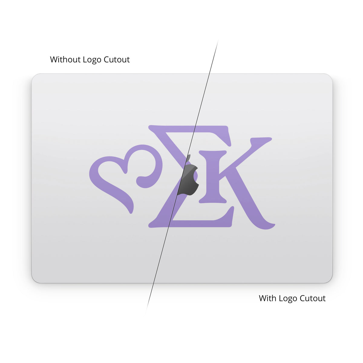 Sigma Kappa Greek Letters Legacy Lavender on Dove Love - Apple MacBook Skin