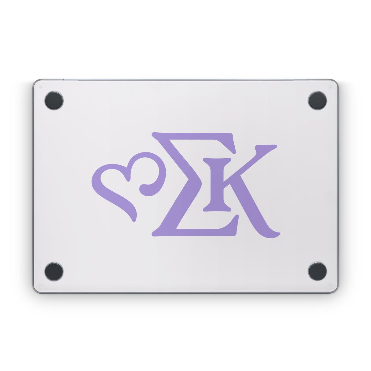 Sigma Kappa Greek Letters Legacy Lavender on Dove Love - Apple MacBook Skin