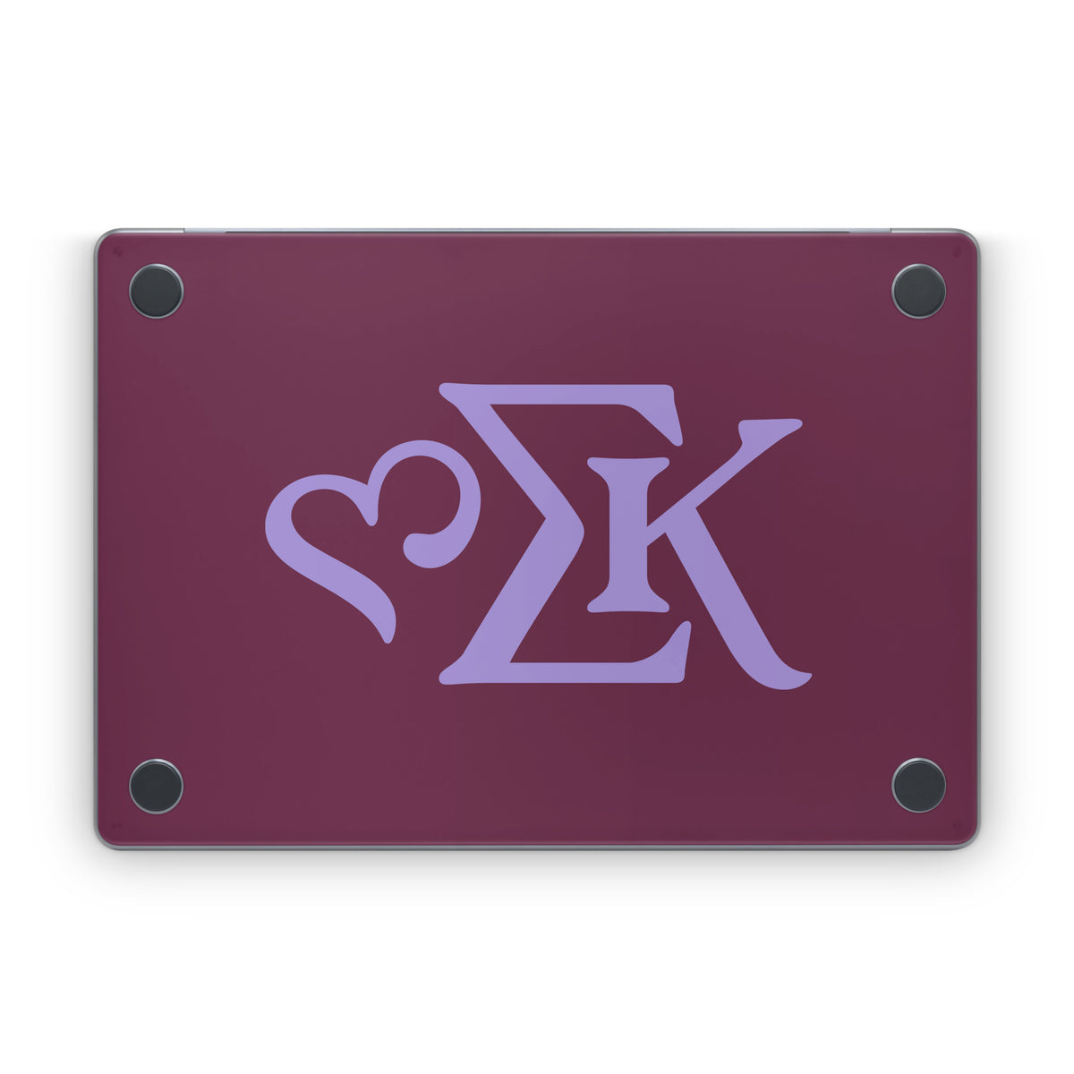 Sigma Kappa Greek Letters Legacy Lavender on Mary Maroon - Apple MacBook Skin