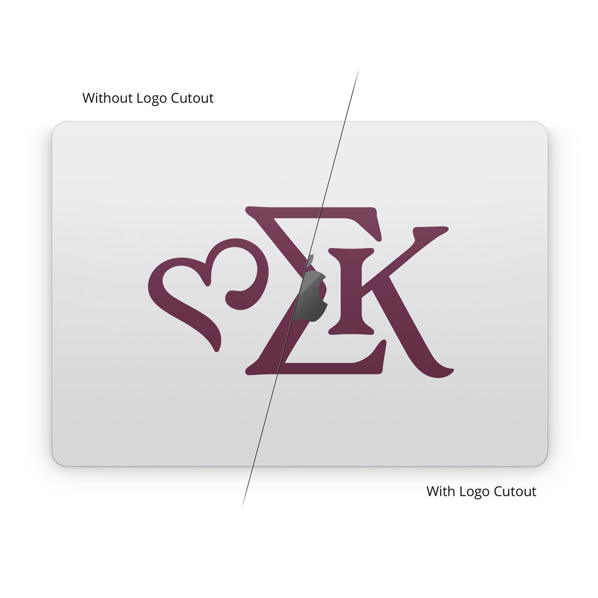 Sigma Kappa Greek Letters Mary Maroon on Dove Love - Apple MacBook Skin