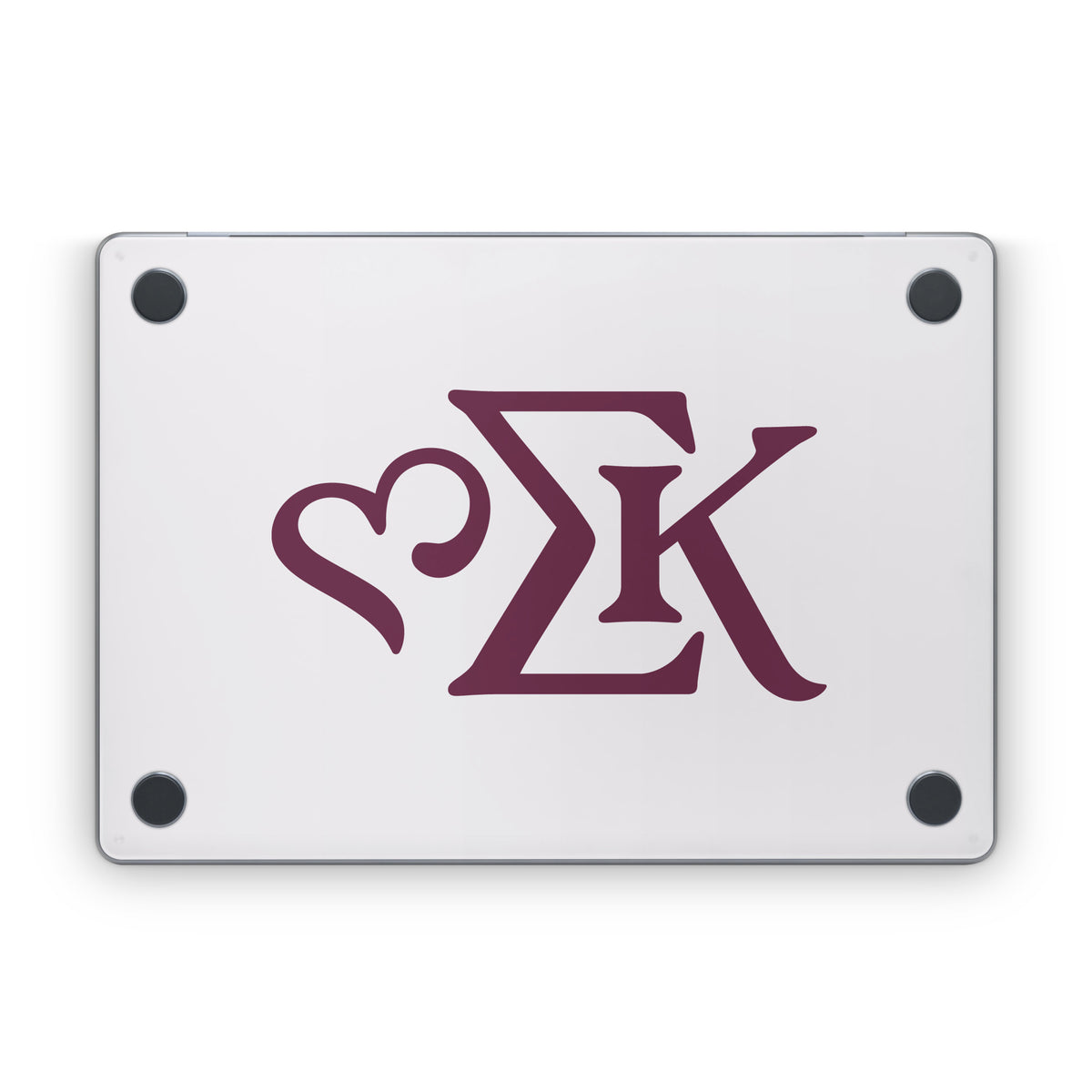 Sigma Kappa Greek Letters Mary Maroon on Dove Love - Apple MacBook Skin
