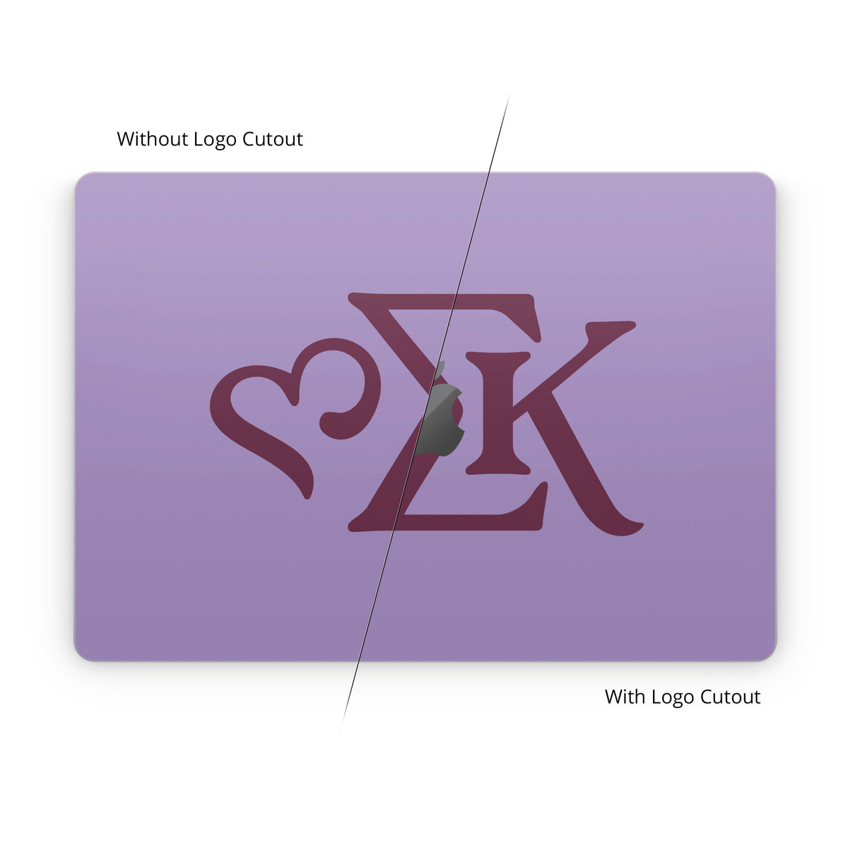 Sigma Kappa Greek Letters Mary Maroon on Legacy Lavender - Apple MacBook Skin