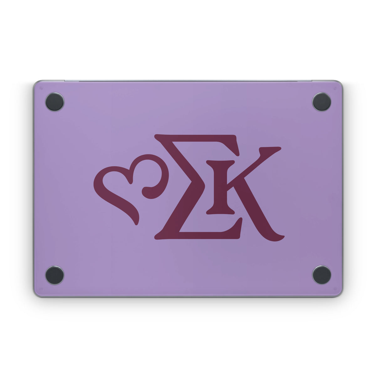 Sigma Kappa Greek Letters Mary Maroon on Legacy Lavender - Apple MacBook Skin
