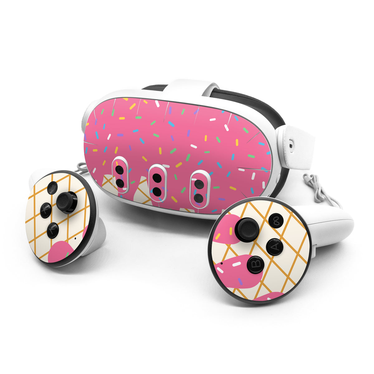 Strawberry Ice Cream Drip - Meta Quest 3 Skin