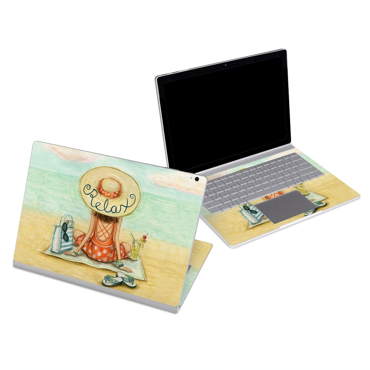 Relaxing on Beach - Microsoft Surface Book Skin