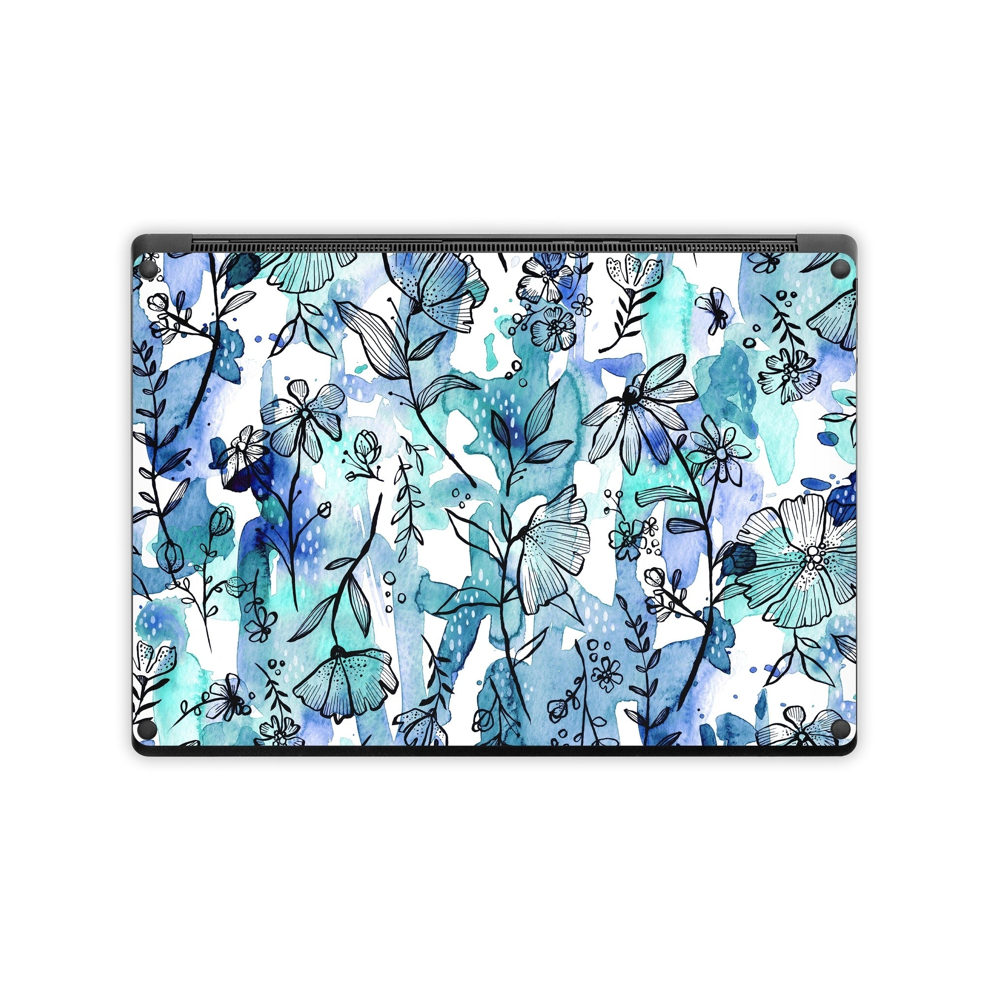 Blue Ink Floral - Microsoft Surface Laptop Skin