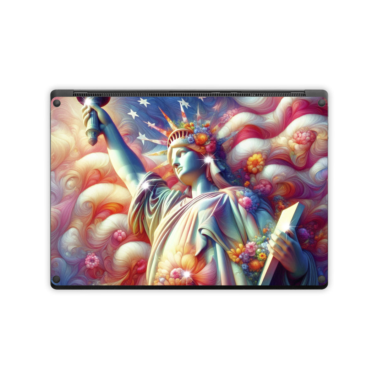 Lady Liberty and Flowers - Microsoft Surface Laptop Skin