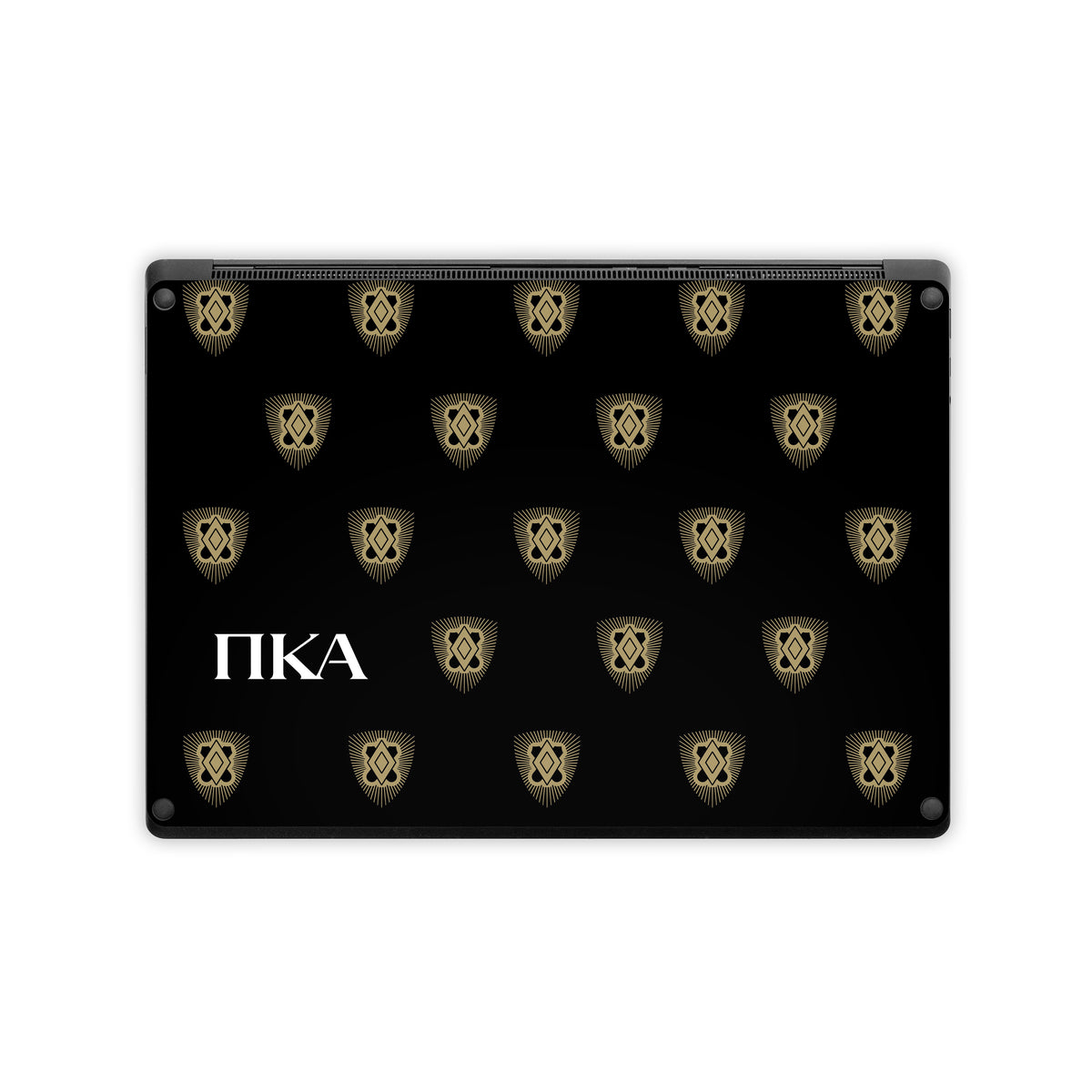 Pi Kappa Alpha Letters Shield Pattern Black - Microsoft Surface Laptop Skin