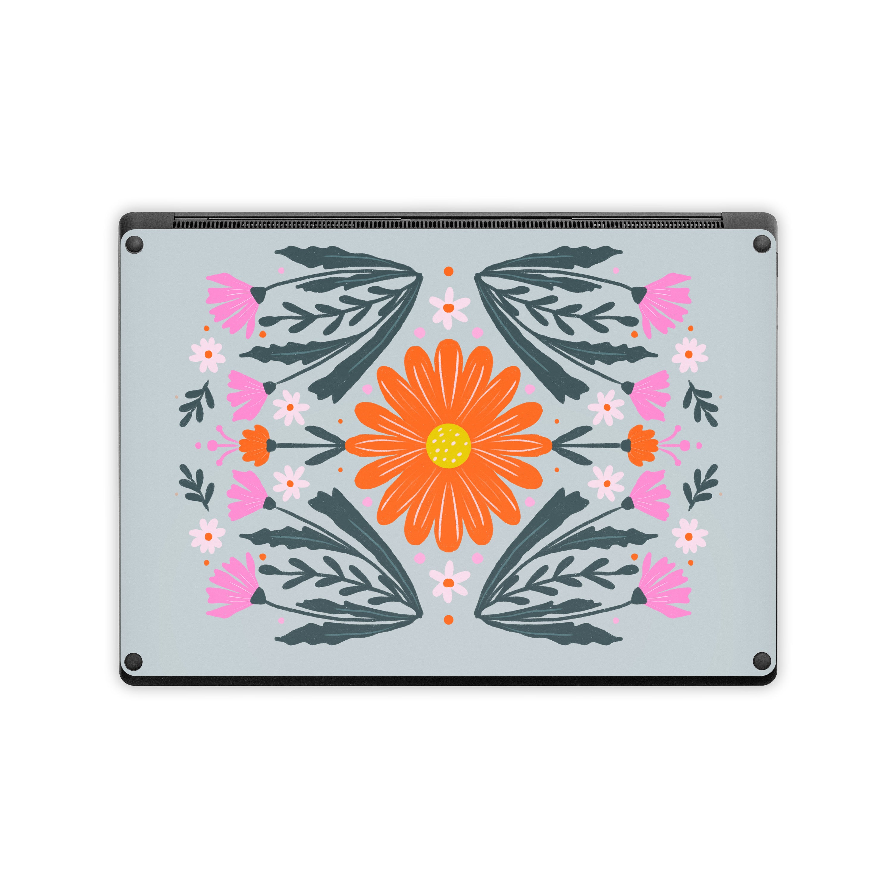 Pink and Orange Flowers - Microsoft Surface Laptop Skin