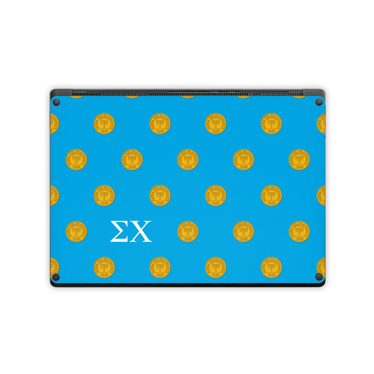 Sigma Chi Seal Pattern with Letters Blue - Microsoft Surface Laptop Skin