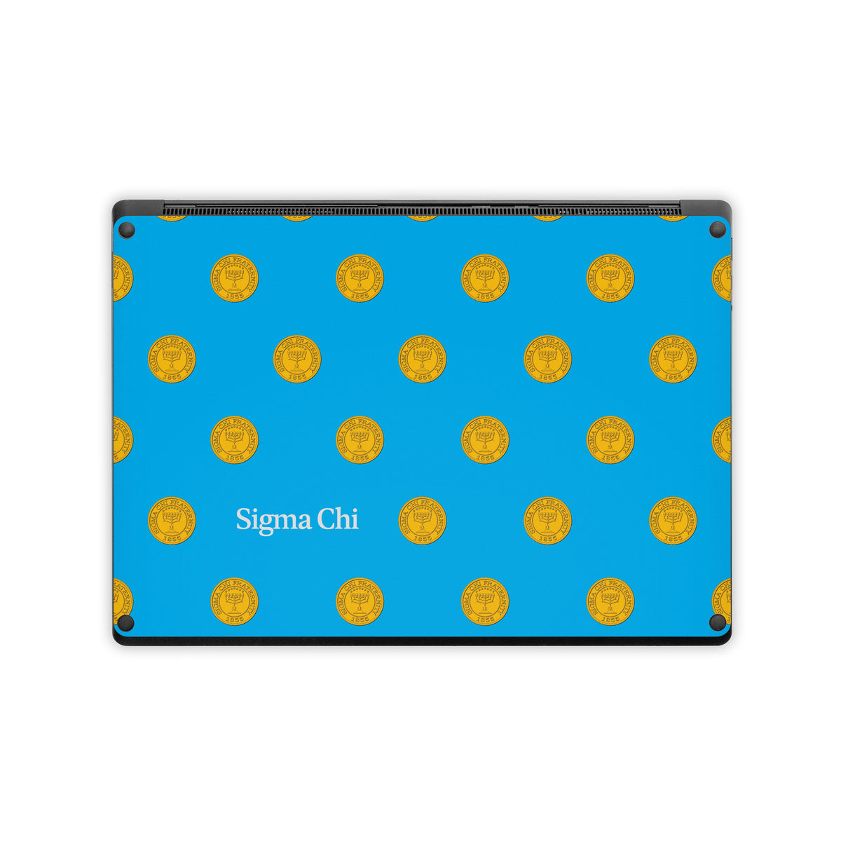 Sigma Chi Seal Pattern with Wordmark Blue - Microsoft Surface Laptop Skin