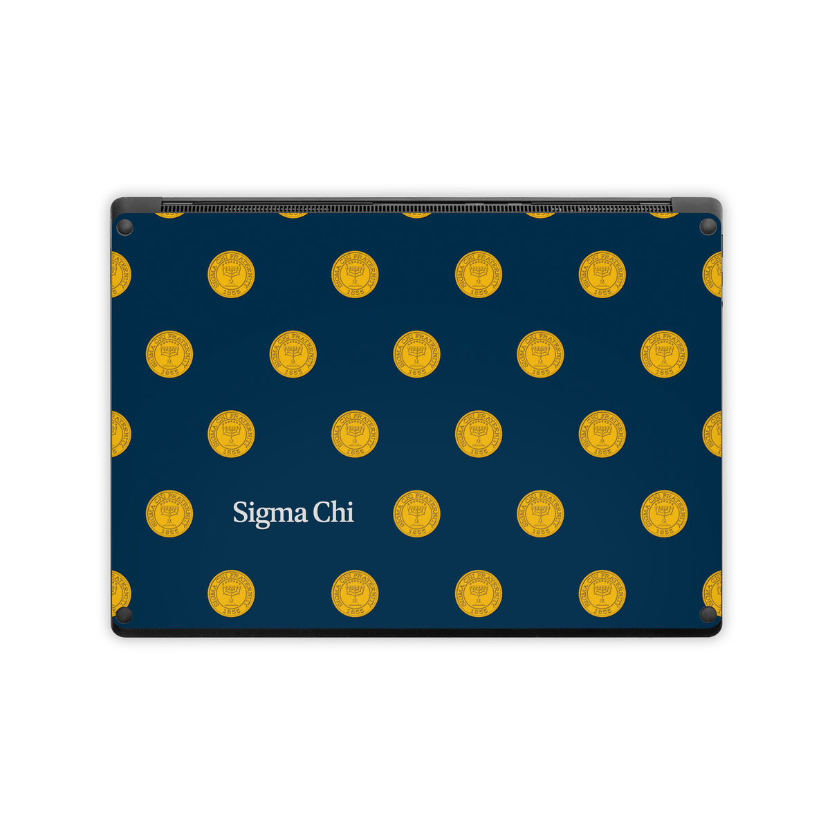 Sigma Chi Seal Pattern with Wordmark Navy - Microsoft Surface Laptop Skin