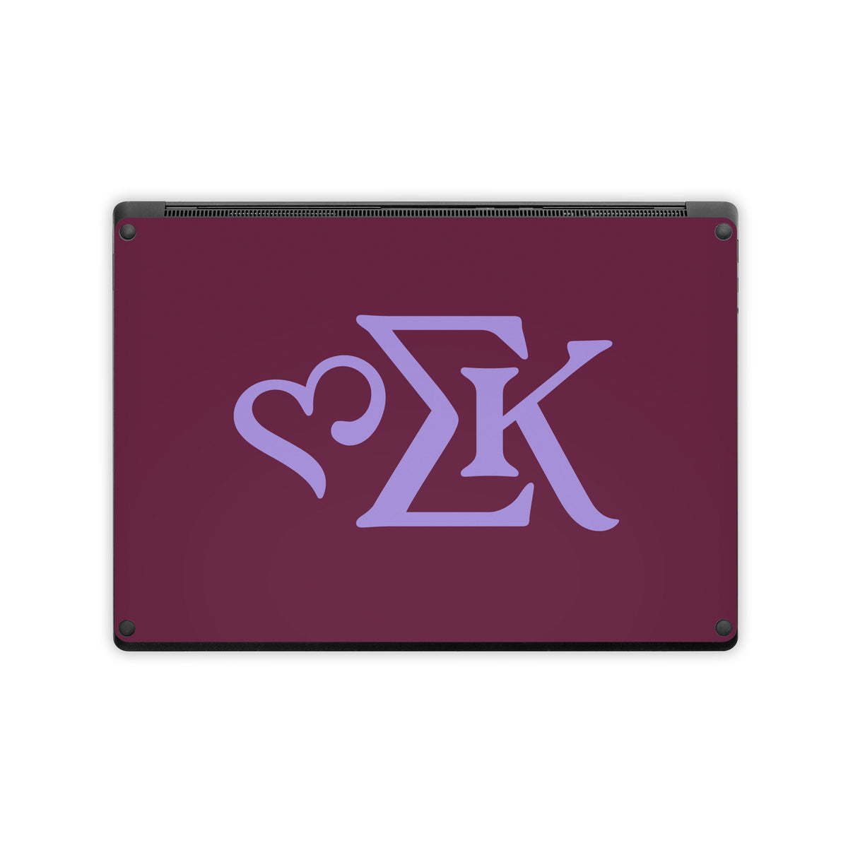 Sigma Kappa Greek Letters Legacy Lavender on Mary Maroon - Microsoft Surface Laptop Skin