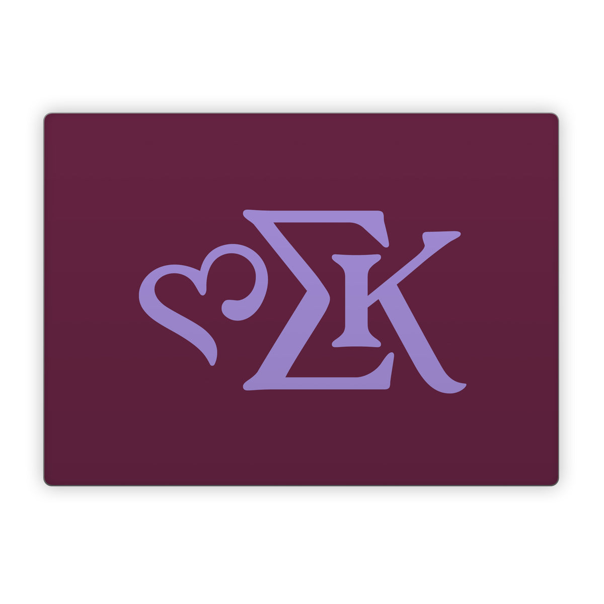Sigma Kappa Greek Letters Legacy Lavender on Mary Maroon - Microsoft Surface Laptop Skin