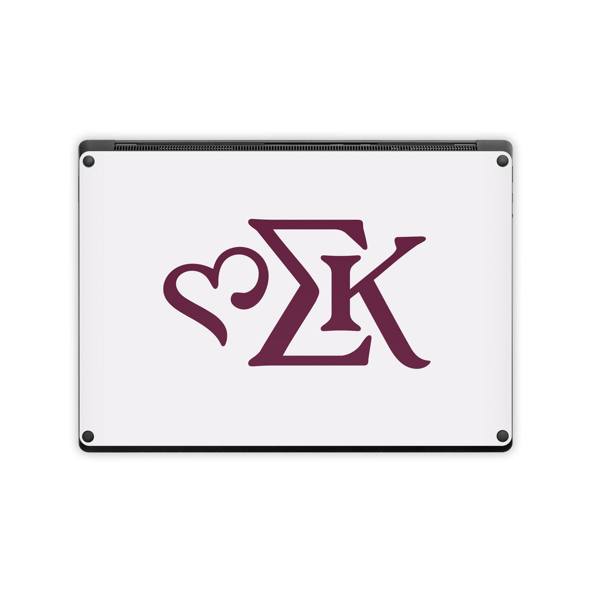 Sigma Kappa Greek Letters Mary Maroon on Dove Love - Microsoft Surface Laptop Skin