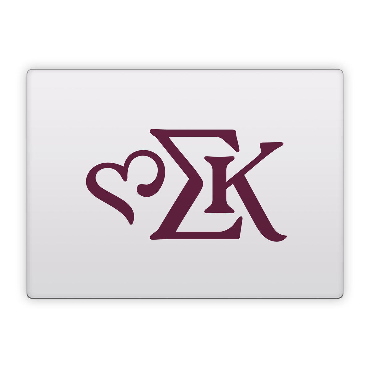 Sigma Kappa Greek Letters Mary Maroon on Dove Love - Microsoft Surface Laptop Skin