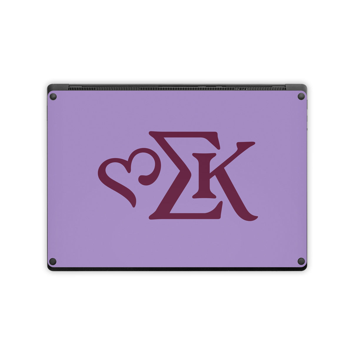 Sigma Kappa Greek Letters Mary Maroon on Legacy Lavender - Microsoft Surface Laptop Skin