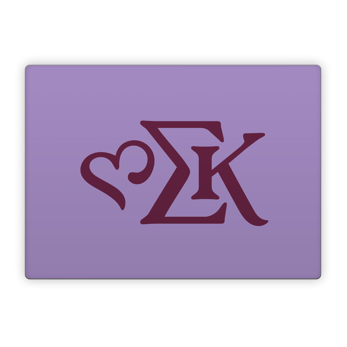 Sigma Kappa Greek Letters Mary Maroon on Legacy Lavender - Microsoft Surface Laptop Skin
