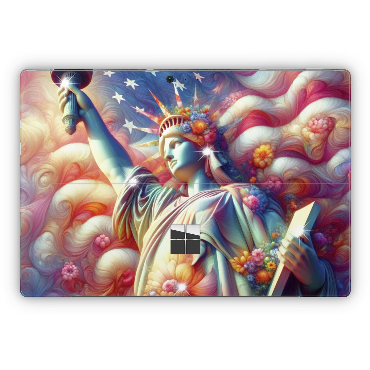 Lady Liberty and Flowers - Microsoft Surface Pro Skin