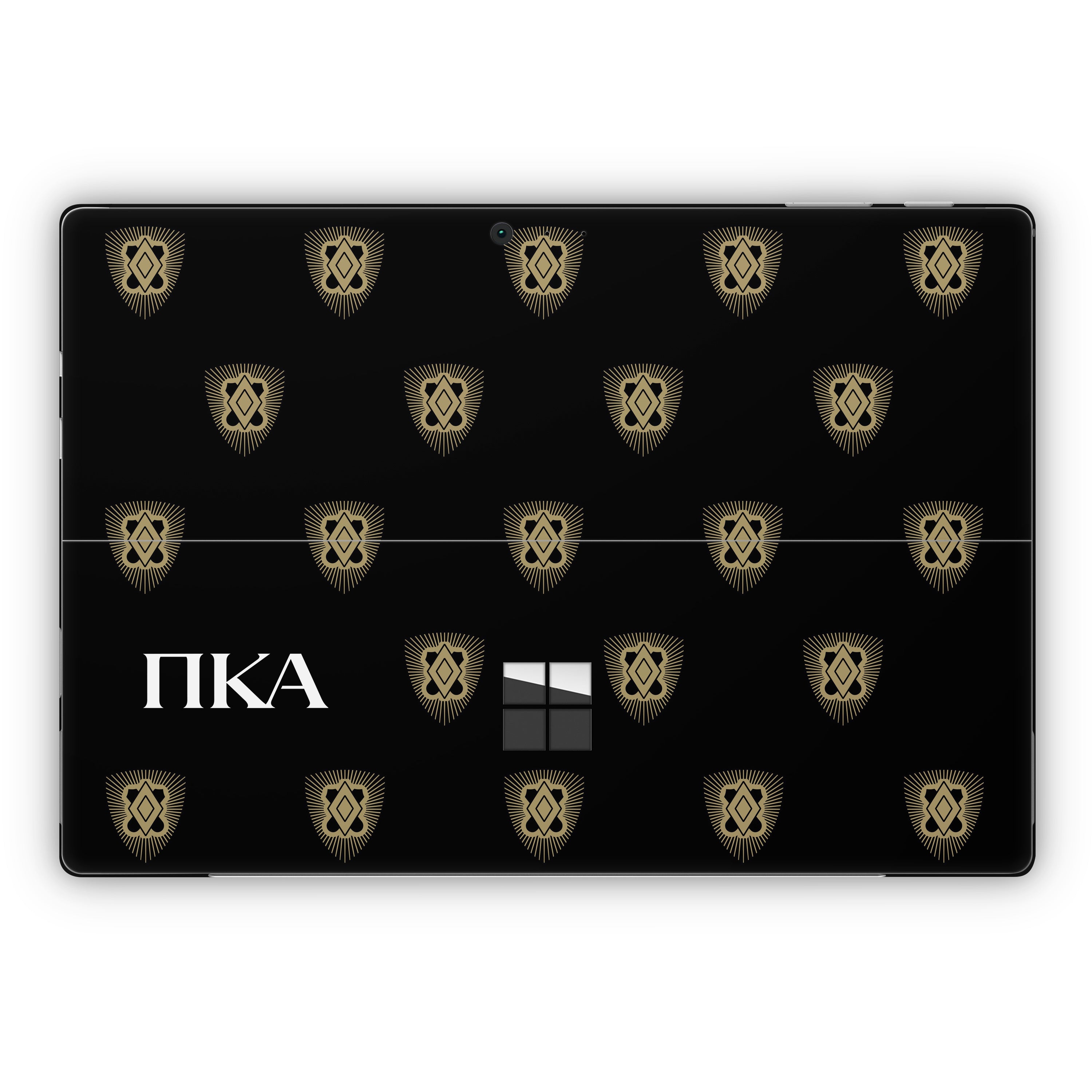 Pi Kappa Alpha Letters Shield Pattern Black - Microsoft Surface Pro Skin