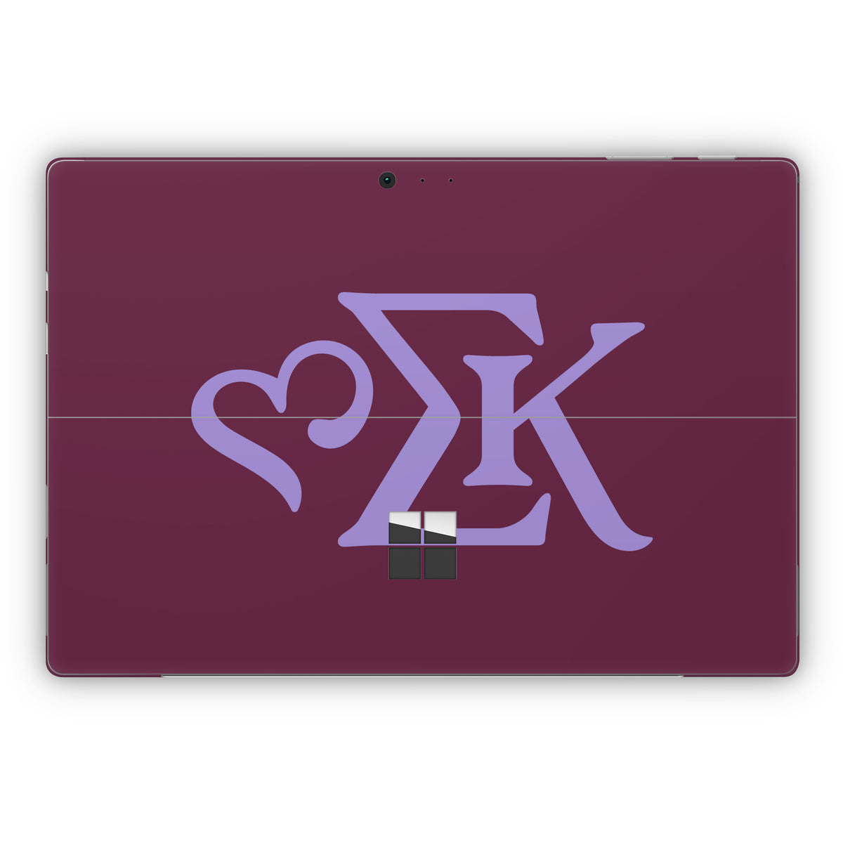 Sigma Kappa Greek Letters Legacy Lavender on Mary Maroon - Microsoft Surface Pro Skin