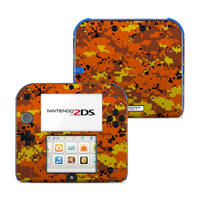 Digital Orange Camo - Nintendo 2DS Skin