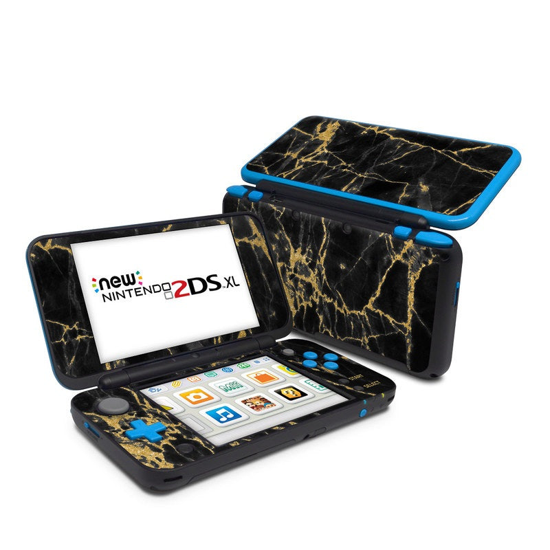 Black Gold Marble - Nintendo 2DS XL Skin