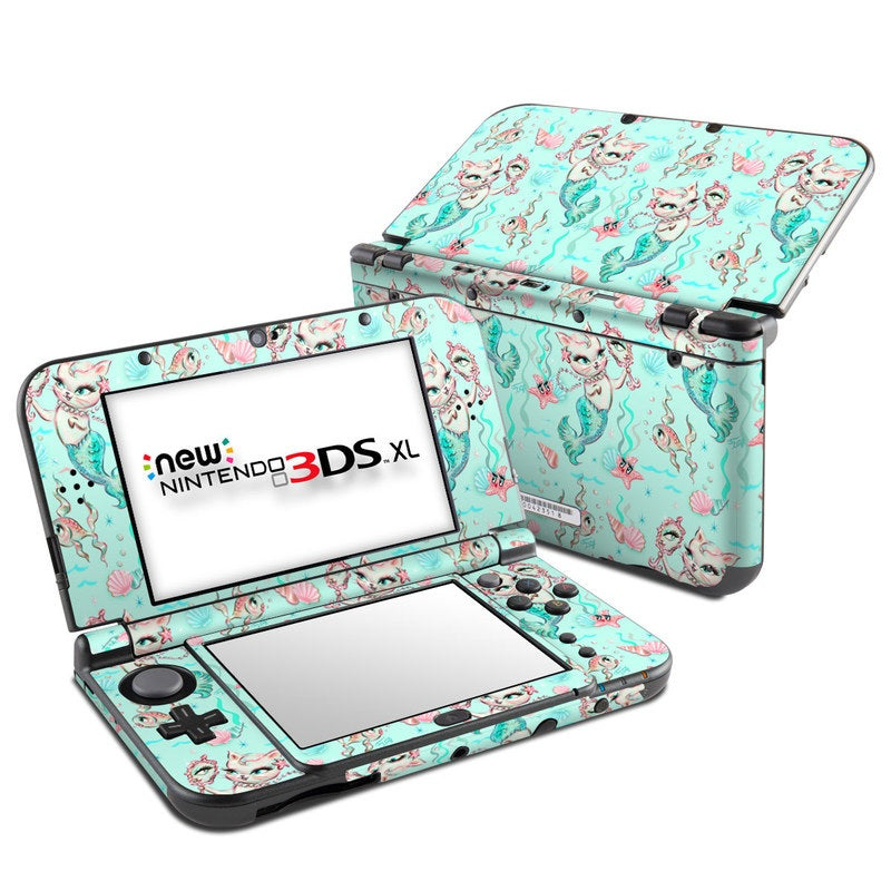 Merkittens with Pearls Aqua - Nintendo New 3DS XL Skin