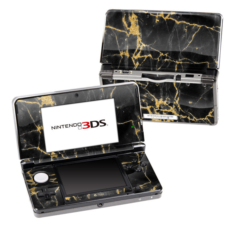 Black Gold Marble - Nintendo 3DS Skin